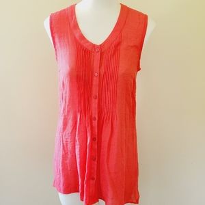 Fylo coral sleeveless tunic size medium